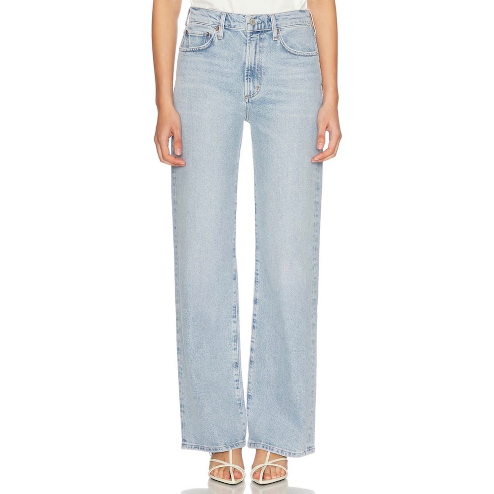Agolde Harper Mid‎ Rise Straight Leg Relaxed In Beam Light Wash 90s Denim